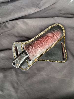 Titan "Sierra Turquoise" Buffalo Horn Skinner | High Carbon RASP Steel Blade, Turquoise Inlay TIK-007