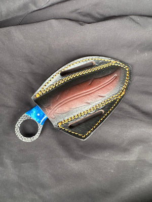 Titan "Sapphire Hook" Hawkbill Skinner | High Carbon RASP Steel Blade, Blue Pearl Handle TIK-006