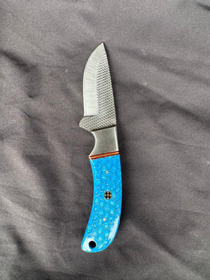 Titan "Blue Trail" Skinner | High Carbon RASP Steel Blade, Honeycomb Resin Handle TIK-002