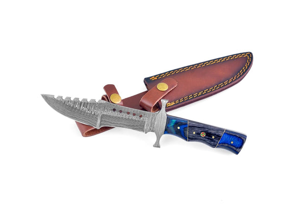 Stormreaver – Damascus Sawback Bowie Knife