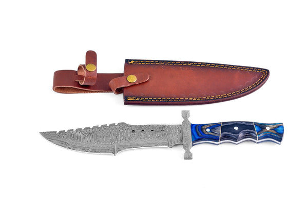 Stormreaver – Damascus Sawback Bowie Knife