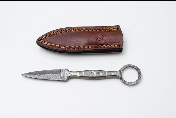 Damascus Ring Dagger Knife