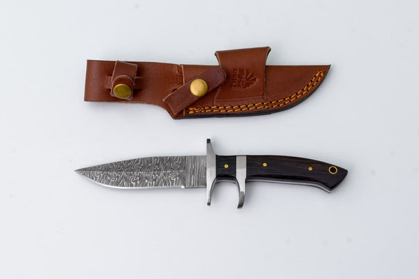 Double Hilt Wangi Wood Damascus Knife