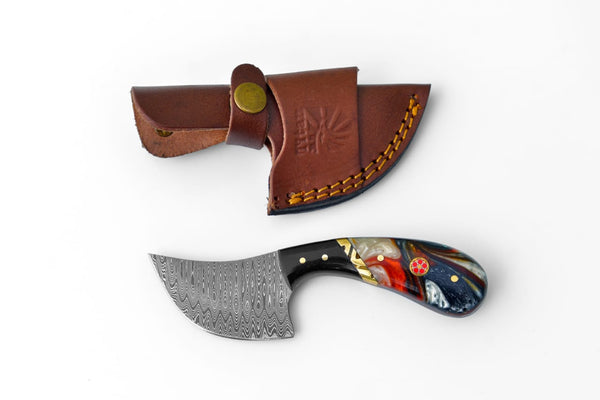 Damascus Curve Utility Knife TK-460