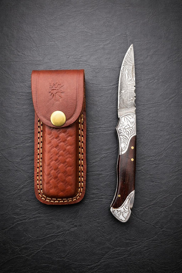 Titan Ironcrest Damascus Folding Knife - TF-082