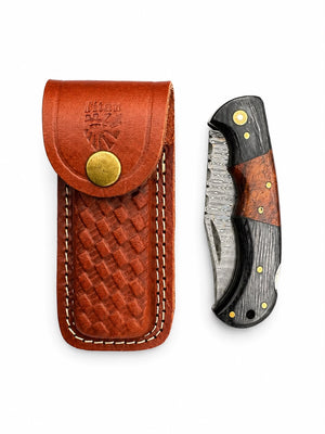 Ironwood Crest Damascus Folding Knife TKT-37