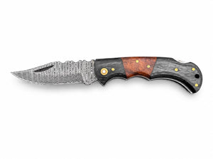 Ironwood Crest Damascus Folding Knife TKT-37