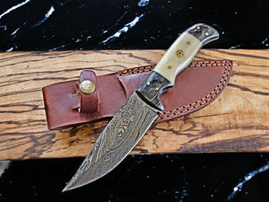 Damascus Steel Hunting Knife By Titan TD-170