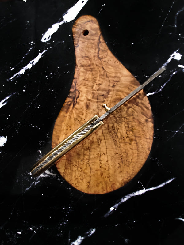 B. Titan Golden Eagle Pocket Knife - Raindrop Damascus folding blade/ EDC/ Hand engraved