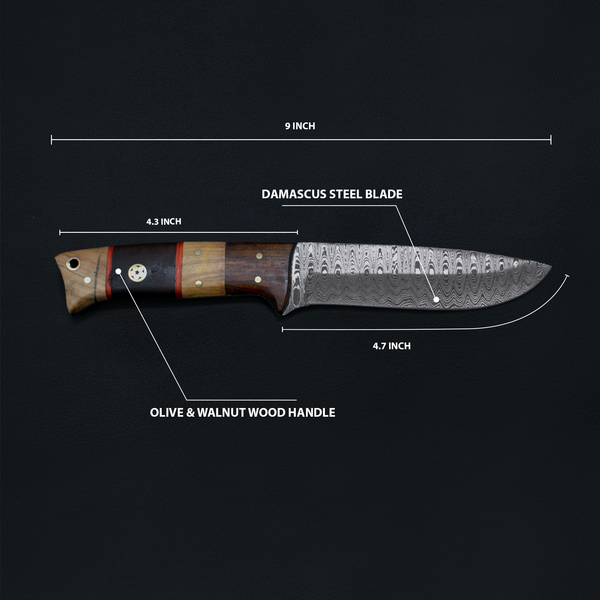 Hand forged knife, Damascus knife, Hand forged Damascus, Hand made hunting knife, Camping knife by Titan Td-192 (Copy)