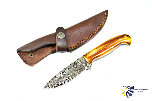 Damascus Hunting Knife, Forged by Titan, TD-204