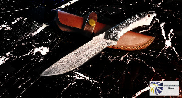 Damascus Steel Custom Arylic Grip TD-224