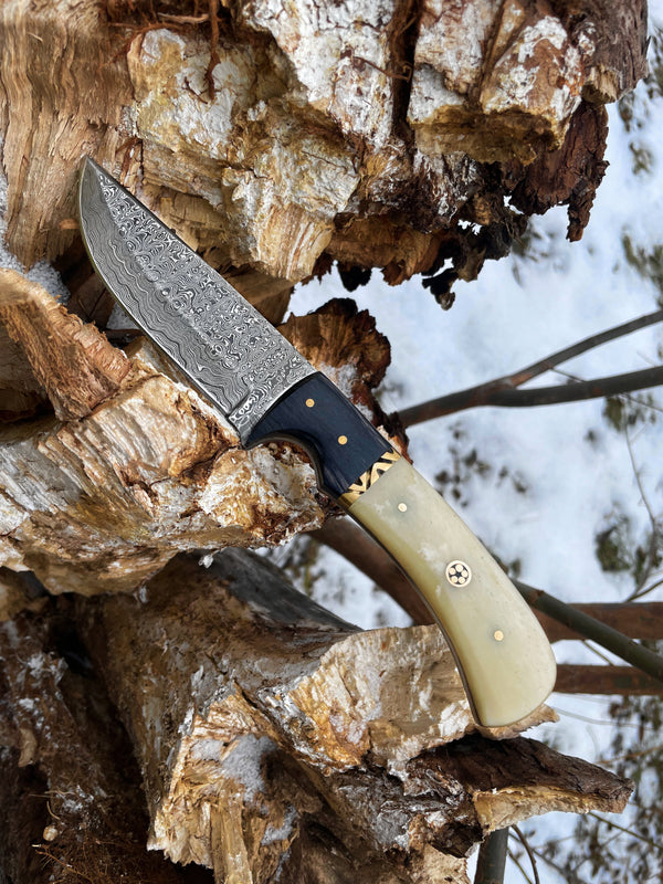 DAMASCUS STEEL HUNTING KNIFE BY TITAN TD-172