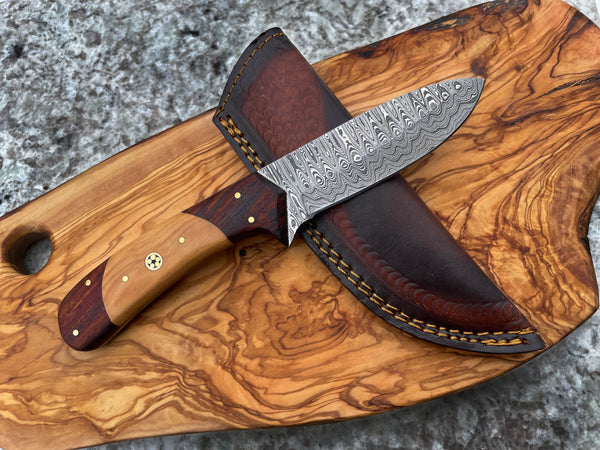 HAND FORGED KNIFE, DAMASCUS KNIFE, HAND FORGED DAMASCUS, HAND MADE HUNTING KNIFE, CAMPING KNIFE BY TITAN TD-194