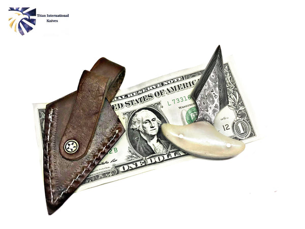 Damascus EDC blade/ Push Dagger/ Rain drop Damascus /A perfect Carry size by Titan TD-209